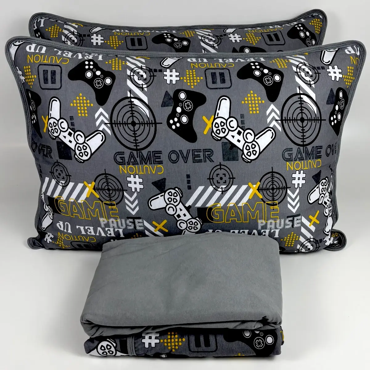 Jogo de Cama Queen 4 Peças Malha Game Cinza – Colloda