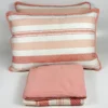 Jogo de Cama 4 Peças Malha Listra Pixel Salmão