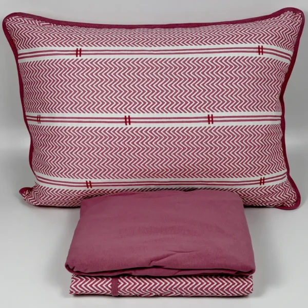 Jogo de Cama Solteiro 3 Peças Malha Horizonte Natural Rosa Antigo