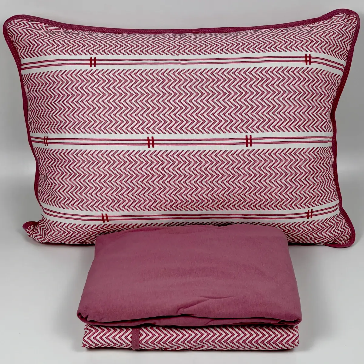 Jogo de Cama Solteiro 3 Peças Malha Horizonte Natural Rosa Antigo – Colloda