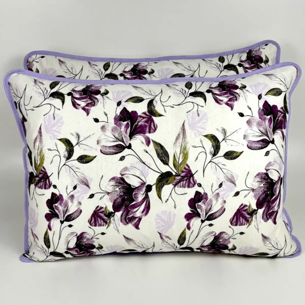 Par de Fronha de Malha Floral Lilás