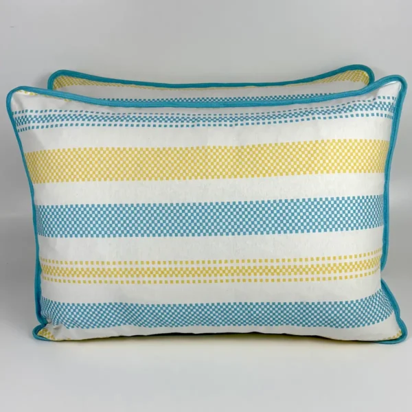 Par de Fronha de Malha Listra Pixel Azul Piscina