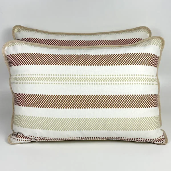 Par de Fronha de Malha Listra Pixel Bege