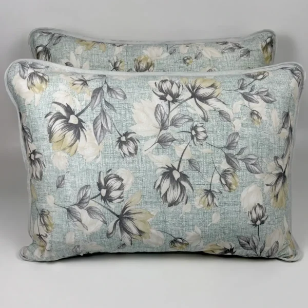 Par de Fronhas de Malha Floral Suave Cinza Claro