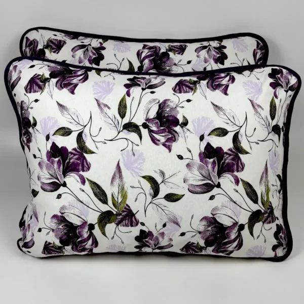 Par de Fronhas de Malha Floral Violeta