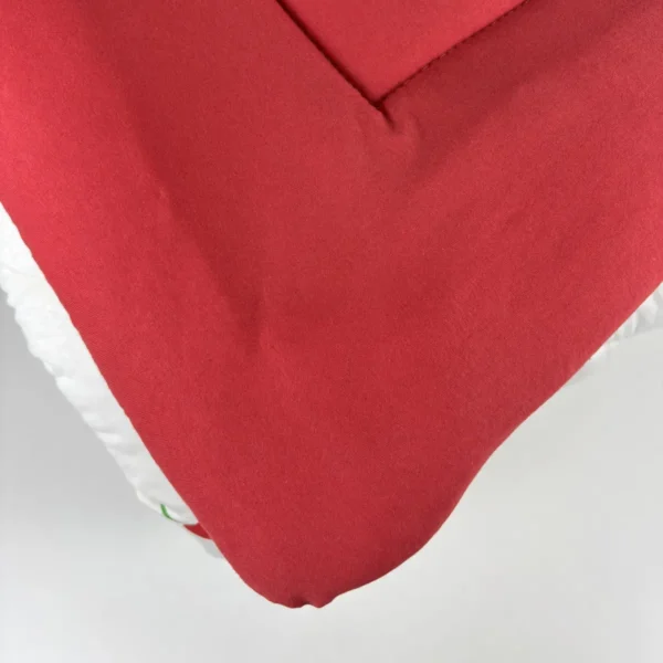 Edredom de Malha Cereja Vermelho - Detalhe Costura Interna