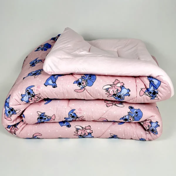 Edredom de Malha Stitch Rosa Bebê - 3