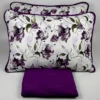 Jogo de Cama 3 Peças Malha Floral Violeta