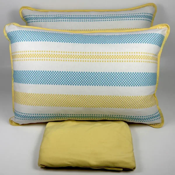 Jogo de Cama 3 Peças Malha Listra Pixel Amarelo