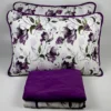 Jogo de Cama 4 Peças Malha Floral Violeta