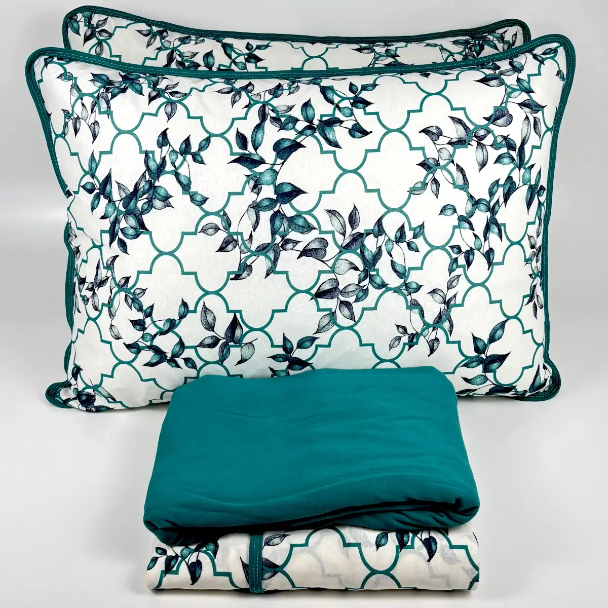 Jogo de Cama Casal 4 Peças Malha Treliça Imperial Verde Erva – Colloda