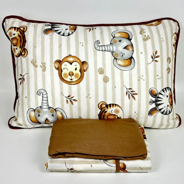 Jogo de Cama Solteiro 3 Peças Malha Safari Baby