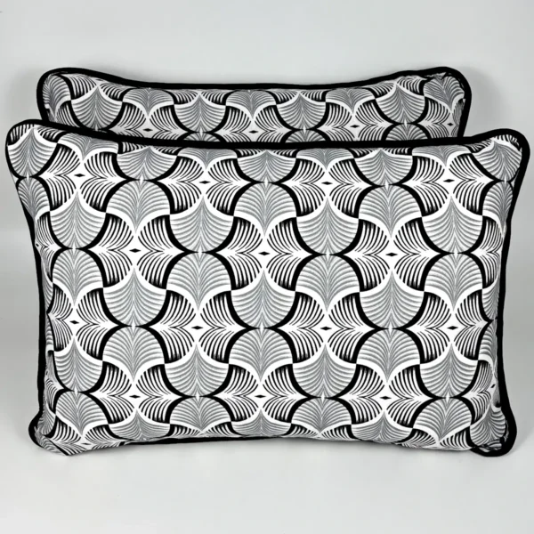 Par de Fronha de Malha Art Déco Preto