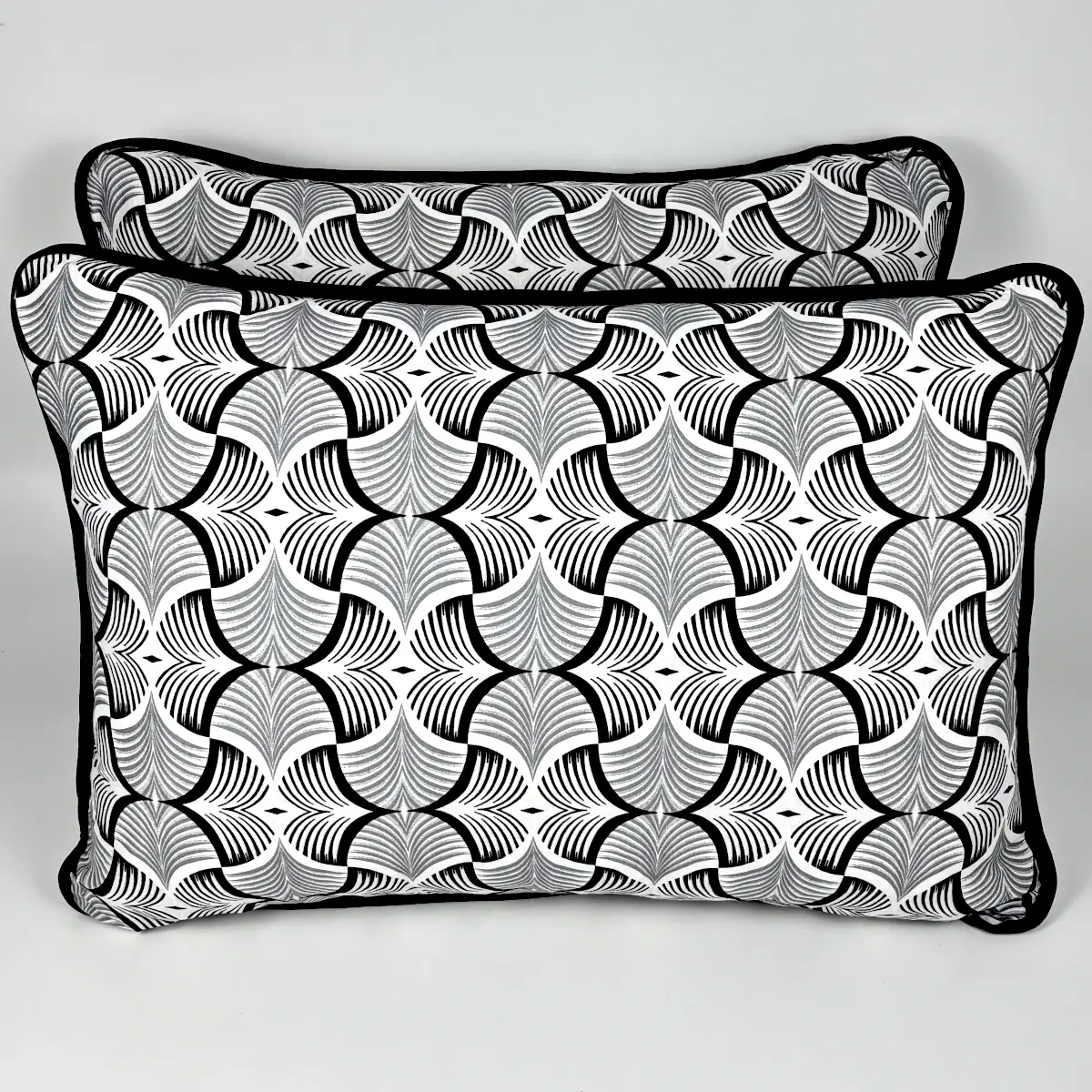 Par de Fronhas Malha Art Déco Preto – Colloda