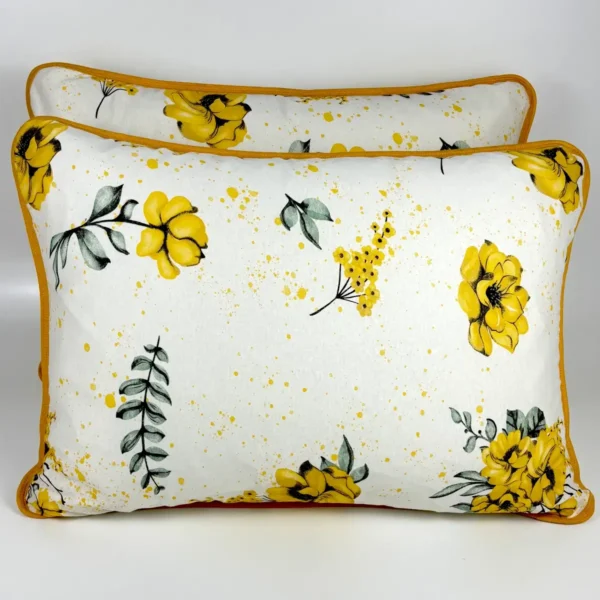 Par de Fronha de Malha Begônia Amarela