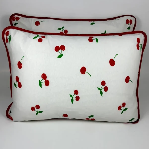 Par de Fronha de Malha Cereja Vermelho