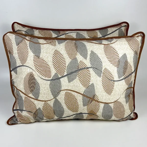 Par de Fronha de Malha Folha Listrada Marrom