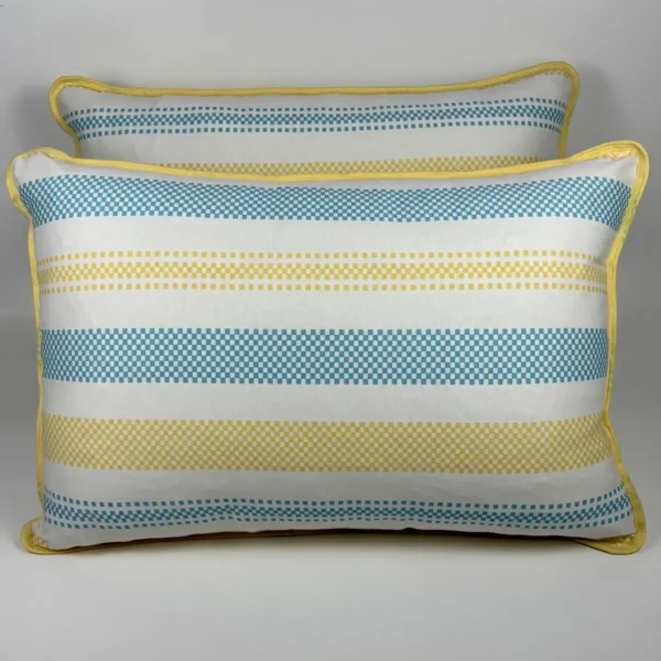 Par de Fronha de Malha Listra Pixel Amarelo