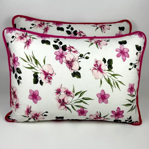 Par de Fronha de Malha Orquídeas Rosa Pink