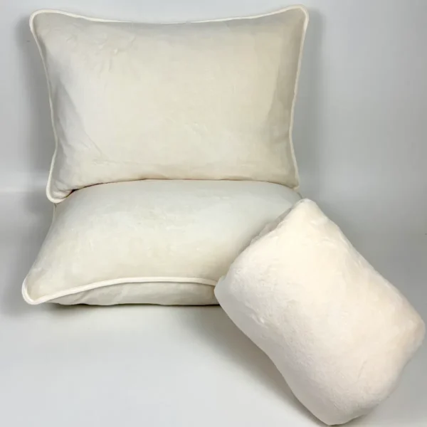 Jogo de Cama 3 Peças Plush Liso Creme - 1