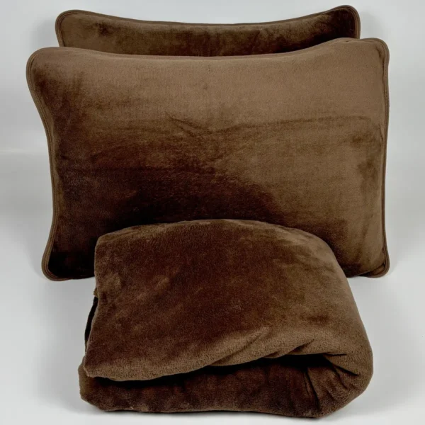 Jogo de Cama 3 Peças Plush Liso Marrom - 2