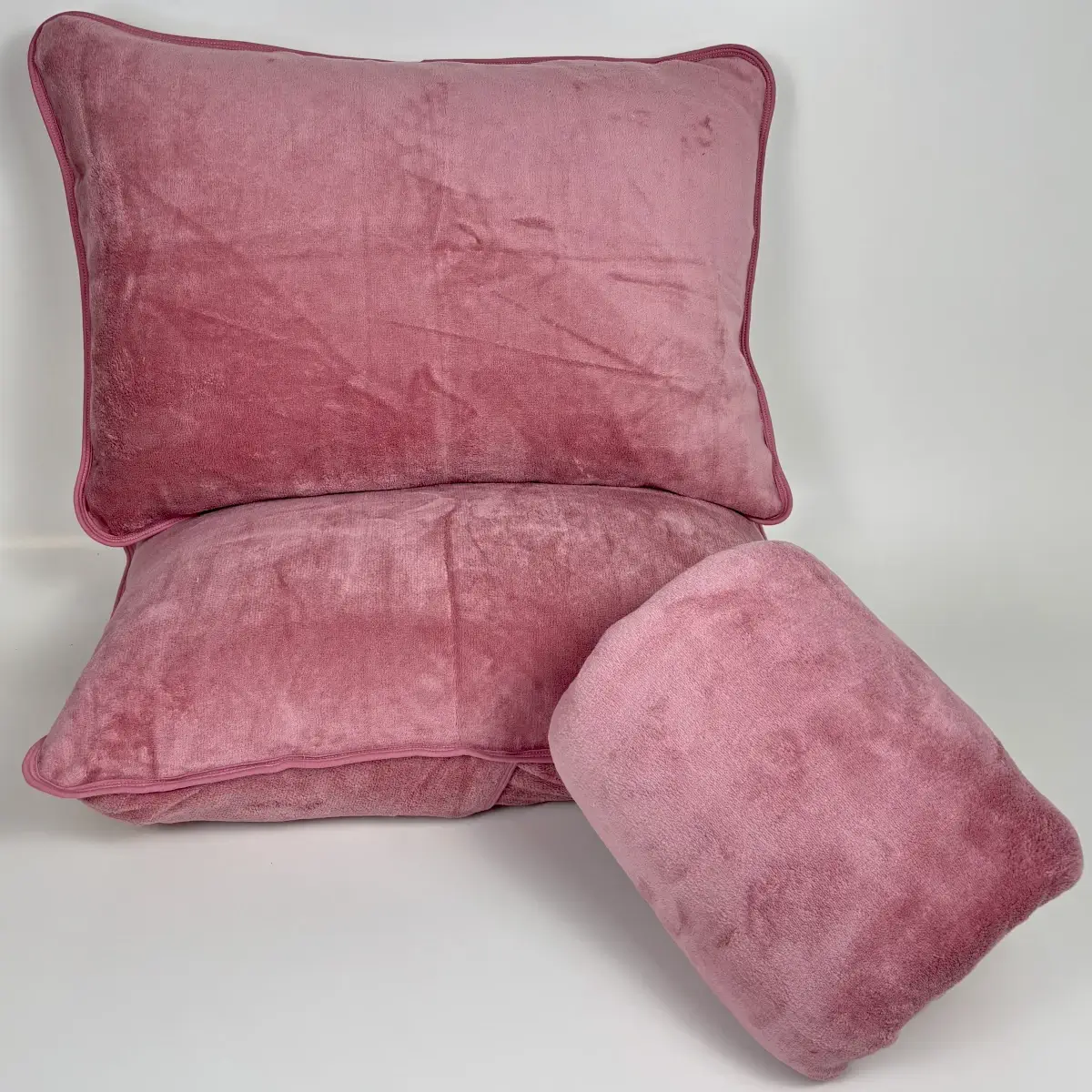Jogo de Cama Casal 3 Peças Plush Liso Rosa Antigo – Colloda