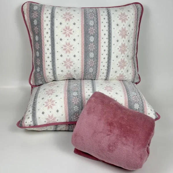 Jogo de Cama 3 Peças Plush Nevada Rosa Antigo - 1