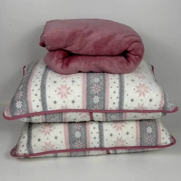 Jogo de Cama 3 Peças Plush Nevada Rosa Antigo - 3