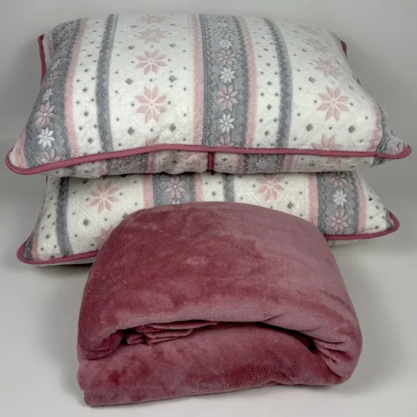 Jogo de Cama 3 Peças Plush Nevada Rosa Antigo - 4