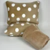 Jogo de Cama 3 Peças Plush Poá Bege - 1