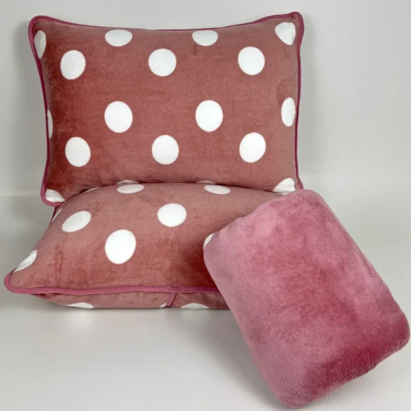 Jogo de Cama 3 Peças Plush Poá Rosa Antigo - 1