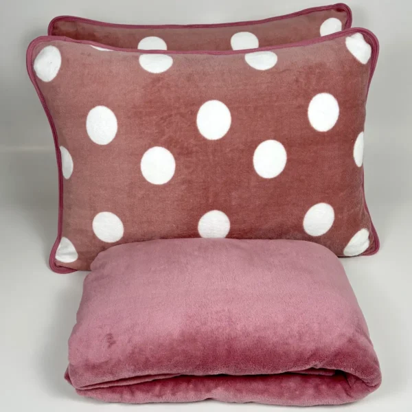 Jogo de Cama 3 Peças Plush Poá Rosa Antigo - 2