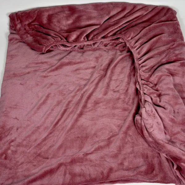Lençol de Plush com Elástico Rosa Antigo - 2