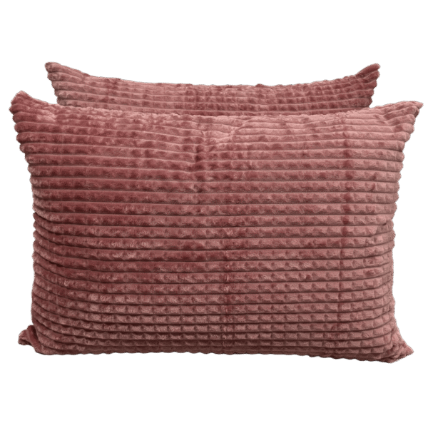 Par de Fronha de Plush Liso Rosa Antigo