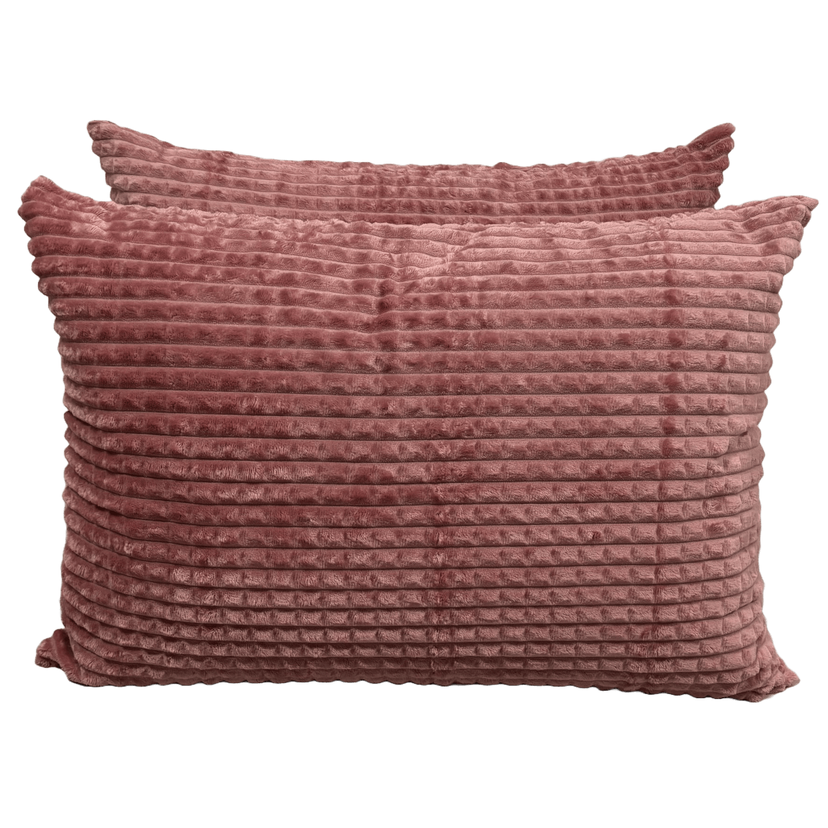 Par de Fronha de Plush Liso Rosa Antigo