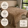 Coberdrom de Plush Queen Bege Champagne Cobertor Luxo Premium - 2