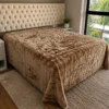 Coberdrom de Plush Queen Bege Champagne Cobertor Luxo Premium - 3