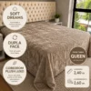 Coberdrom de Plush Queen Cinza Suave Luxo Cobertor Premium - 2