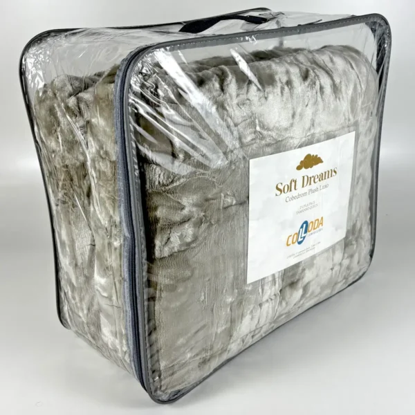 Coberdrom de Plush Queen Cinza Suave Luxo Cobertor Premium - 4