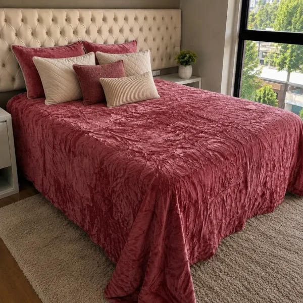 Coberdrom de Plush Queen Rosa Vintage Cobertor Luxo Premium - 1