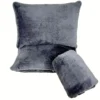 Jogo de Cama 3 Peças Plush Liso Cinza Escuro