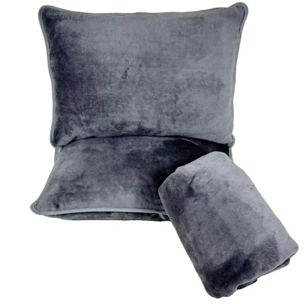 Jogo de Cama 3 Peças Plush Liso Cinza Escuro