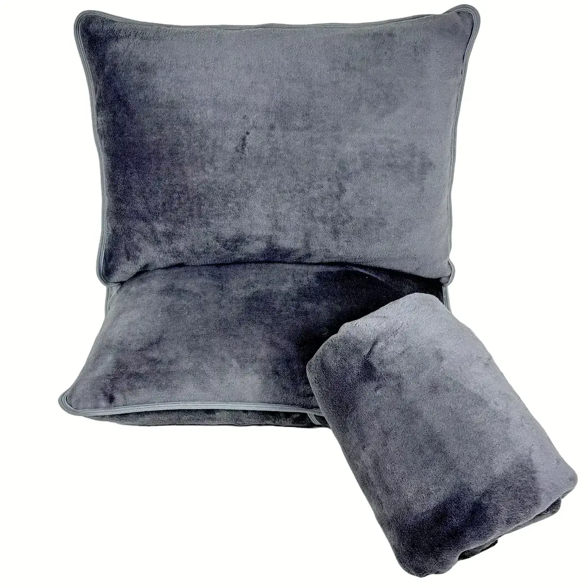 Jogo de Cama Casal 3 Peças Plush Liso Cinza Escuro – Colloda