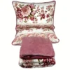 Jogo de Cama 4 Peças Plush Floral Rosa Antigo