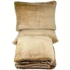 Jogo de Cama 4 Peças Plush Liso Bege