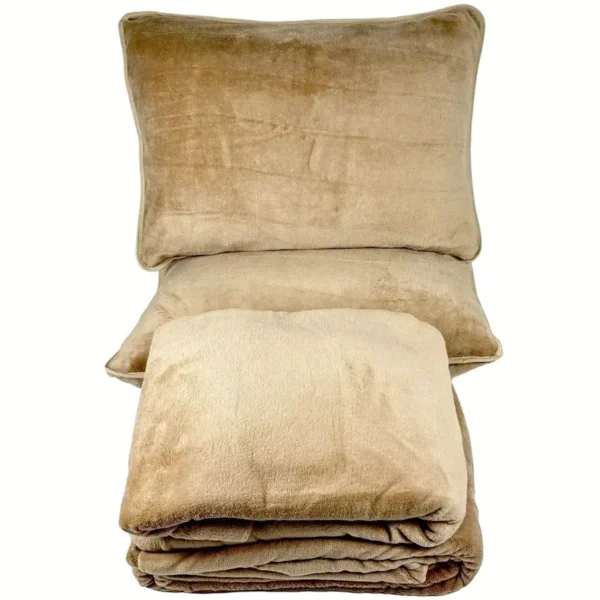 Jogo de Cama 4 Peças Plush Liso Bege